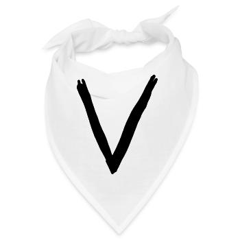 Buchstaben V - Bandana - Weiß - Vorne