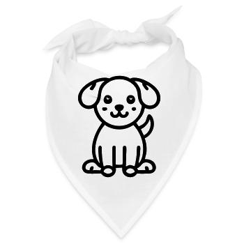 süßer Welpe Hund Doggy - Bandana - Weiß - Vorne