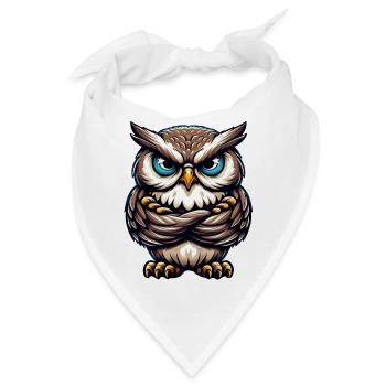 Mürrische Eule - Bandana - Weiß - Vorne