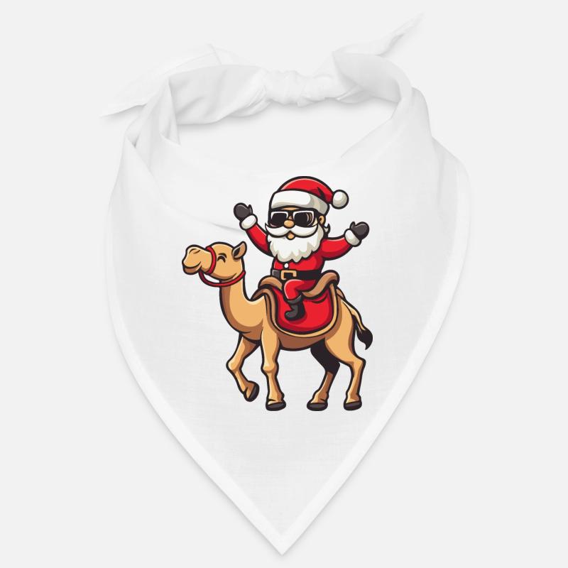 Kamel Weihnachtsmann Cartoon - Bandana - Weiß