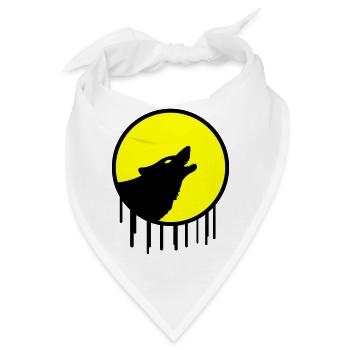 wolf vollmond - Bandana - Weiß - Vorne