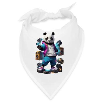 Breakdance Panda - Bandana - Weiß - Vorne