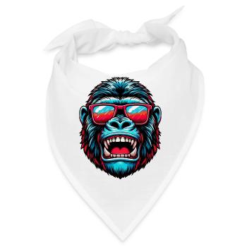 Gorillas mit Sonnenbrille - Bandana - Weiß - Vorne