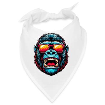 Gorillas mit Sonnenbrille - Bandana - Weiß - Vorne