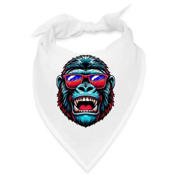 Gorillas mit Sonnenbrille - Bandana - Weiß - Vorne