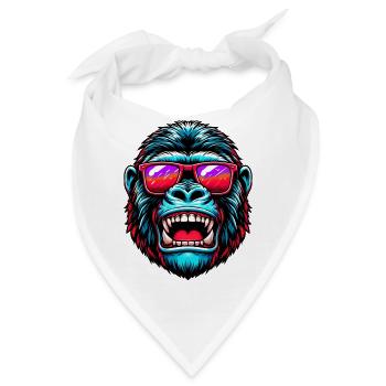 Gorillas mit Sonnenbrille - Bandana - Weiß - Vorne