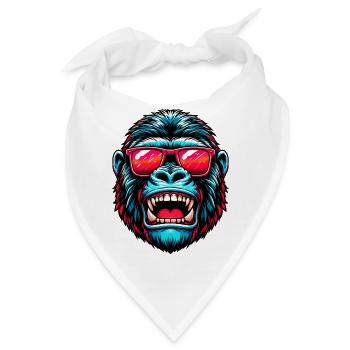 Gorillas mit Sonnenbrille - Bandana - Weiß - Vorne