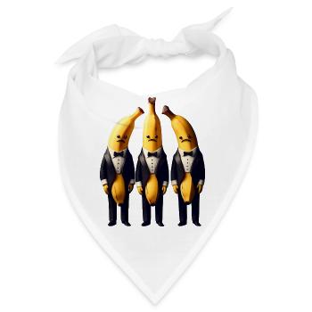 Bananen im Smoking - Bandana - Weiß - Vorne
