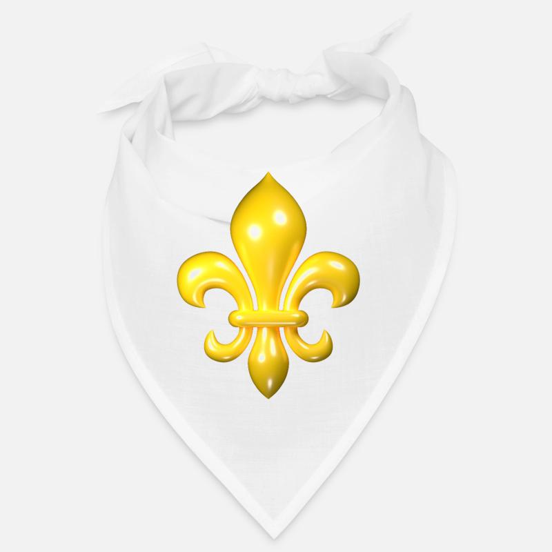 Yellow Fleur de Lys Bandana