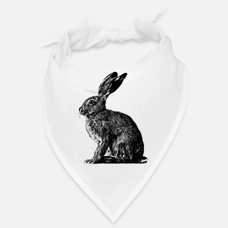Rabbit / brown hare / Easter bunny ? - Bandana - white