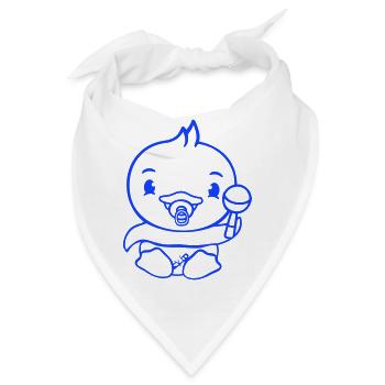 Ente Baby Kind Rassel Windel niedlich Schnuller - Bandana - Weiß - Vorne