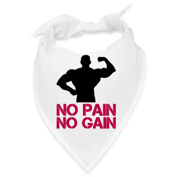 Bodybuilder Pain Gain - Bandana - Weiß - Vorne