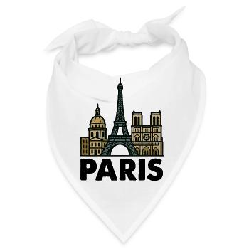 paris skyline - Bandana - Weiß - Vorne