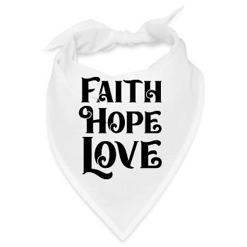 Faith Hope Love - Bandana - Weiß - Vorne