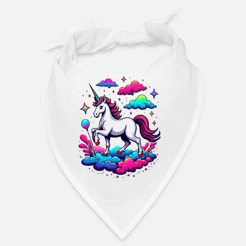 Fantasy-Einhorn, das auf Wolken läuft – Magic Sky Art Bandana