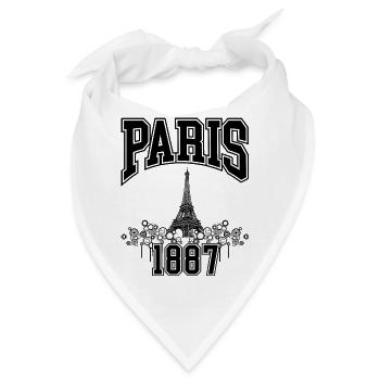 PARIS EIFFELTURM SKIZZE - SCHWARZ EINFARBIG - Bandana - Weiß - Vorne