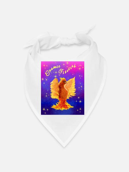 Ein orangefarbener kosmischer Cyber-Vogel - Bandana - Weiß - Vorne