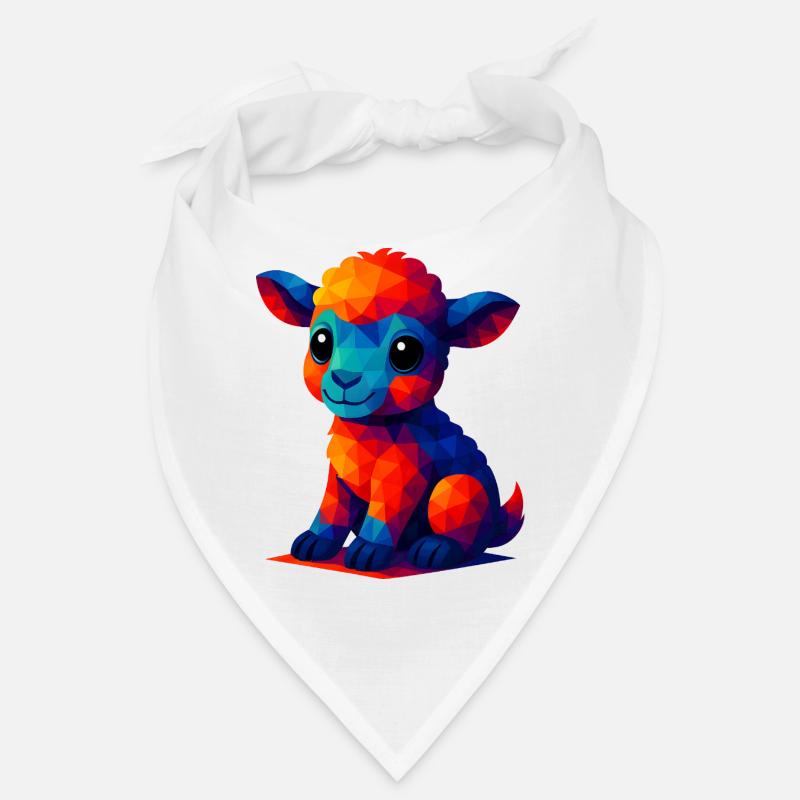 WPAP Polygon Kawaii Stil Baby Schaf Lamm Bandana