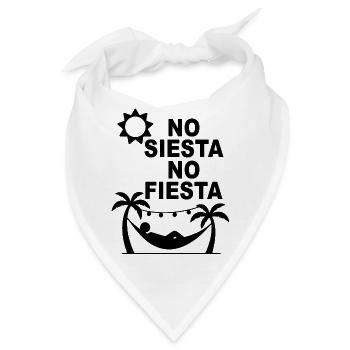 No Siesta No Fiesta – lustiges spanisches Partydesign - Bandana - Weiß - Vorne