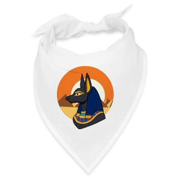 Anubis, ägyptischer Gott - Bandana - Weiß - Vorne