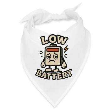 Leere und müde Batterie – Schwache Batterie - Bandana - Weiß - Vorne
