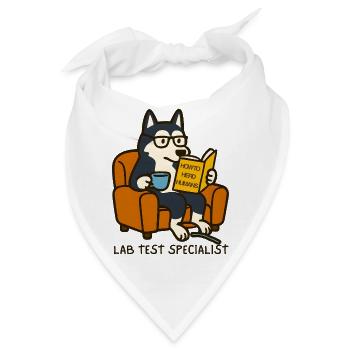 Husky Lesebrille T-Shirt Design - Bandana - Weiß - Vorne