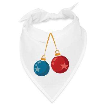 Bunte Weihnachtskugeln Deko Design - Bandana - Weiß - Vorne