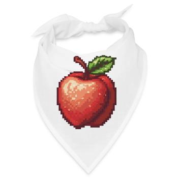 Retro Pixel Apfel - Bandana - Weiß - Vorne
