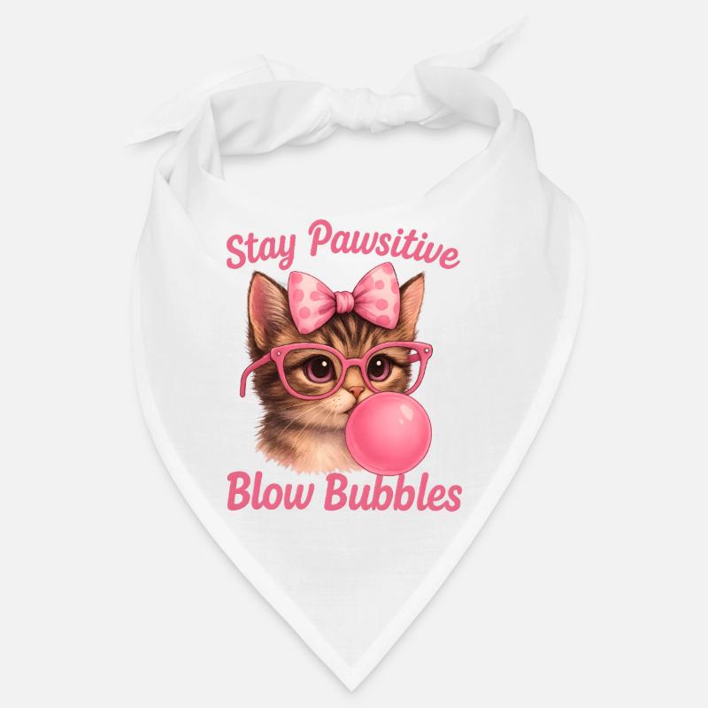 Chat mignon - Stay Pawsitive Blow Bubbles Bandana