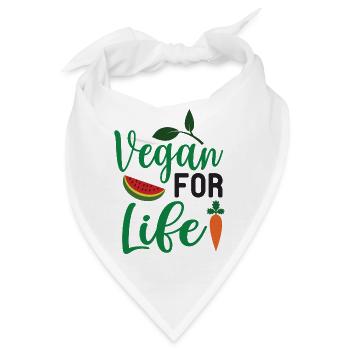 Vegan fürs Leben - Bandana - Weiß - Vorne
