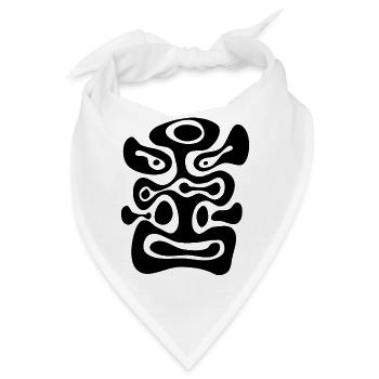 sixties Lava Blubber Formen retro Tiki Gesicht  - Bandana - Weiß - Vorne