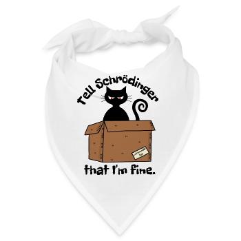 Schroedinger Katze - Cartoon Paradox Box - Bandana - Weiß - Vorne