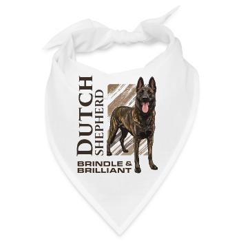 Dutch Shepherd – Dutchie - Bandana - Weiß - Vorne
