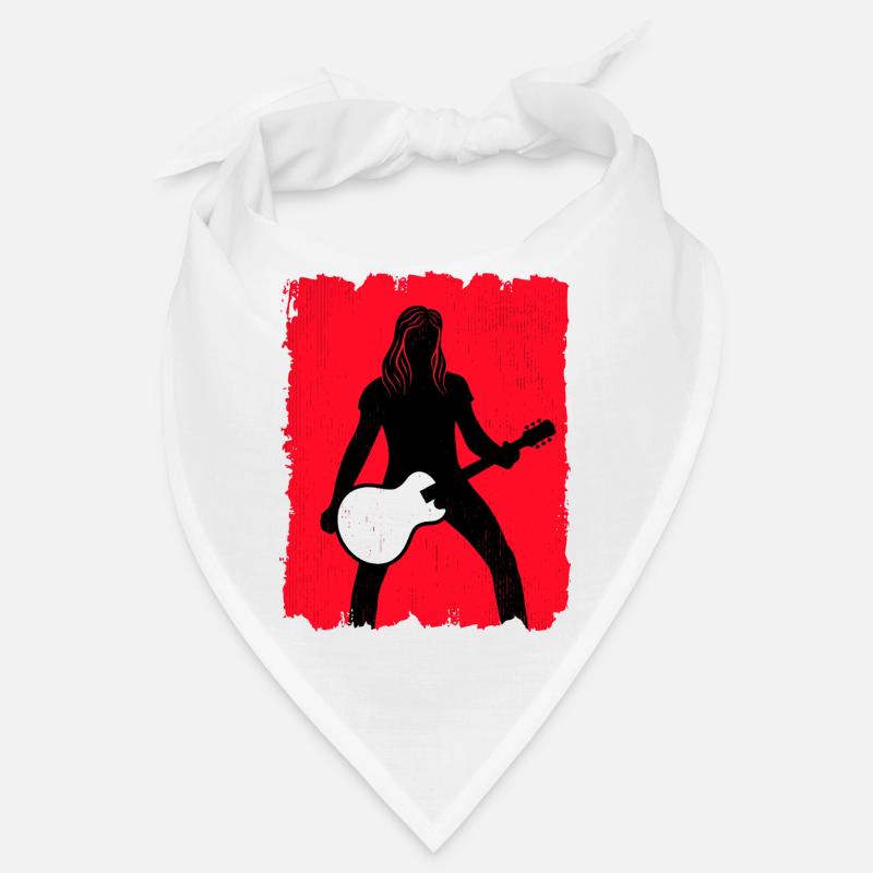 Affiche graffiti de la silhouette du guitariste - Bandana - blanc