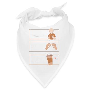 SLP Gebärdensprache AAC Kommunikation - Bandana - Weiß - Vorne