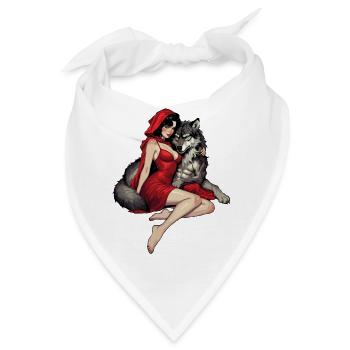 Rotkäppchen mit dem bösen Wolf - Bandana - Weiß - Vorne