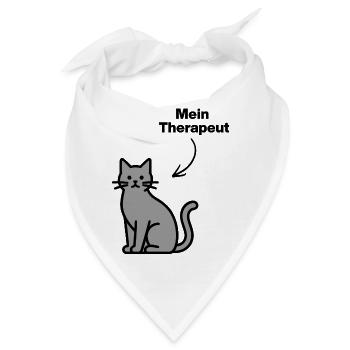 MEIN THERAPEUT: KATZE! FELLNASENLIEBE, CATLOVER - Bandana - Weiß - Vorne