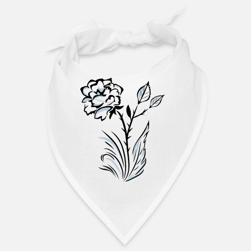 Stylized outlined rose Bandana