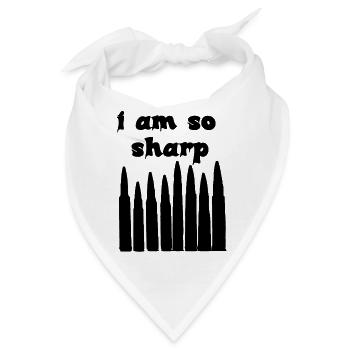 I Am So Sharp Bullet Typography Dark Statement Art - Bandana - Weiß - Vorne