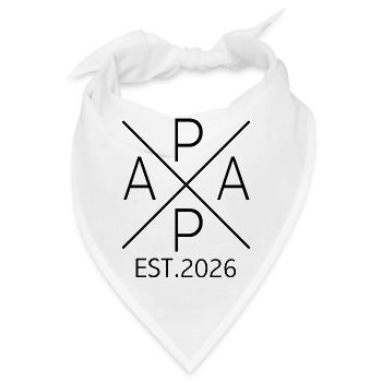 Papa 2026 Papa seit 2026 Papa Est 2026 - Bandana - Weiß - Vorne