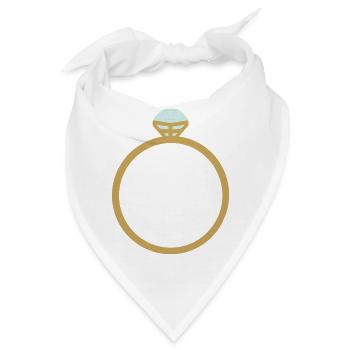 Goldring-Ikone mit Diamant - Bandana - Weiß - Vorne