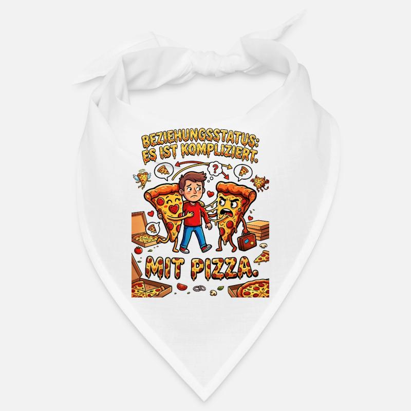 Statut relationnel C’est compliqué avec la pizza - Bandana - blanc