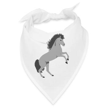 Steigender Schimmel Pferd - Bandana - Weiß - Vorne