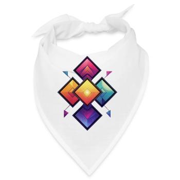 Regenbogen Diamant Kaleido - Bandana - Weiß - Vorne