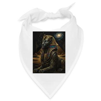 Kosmischer Anubis Sphinx in Gold - Bandana - Weiß - Vorne