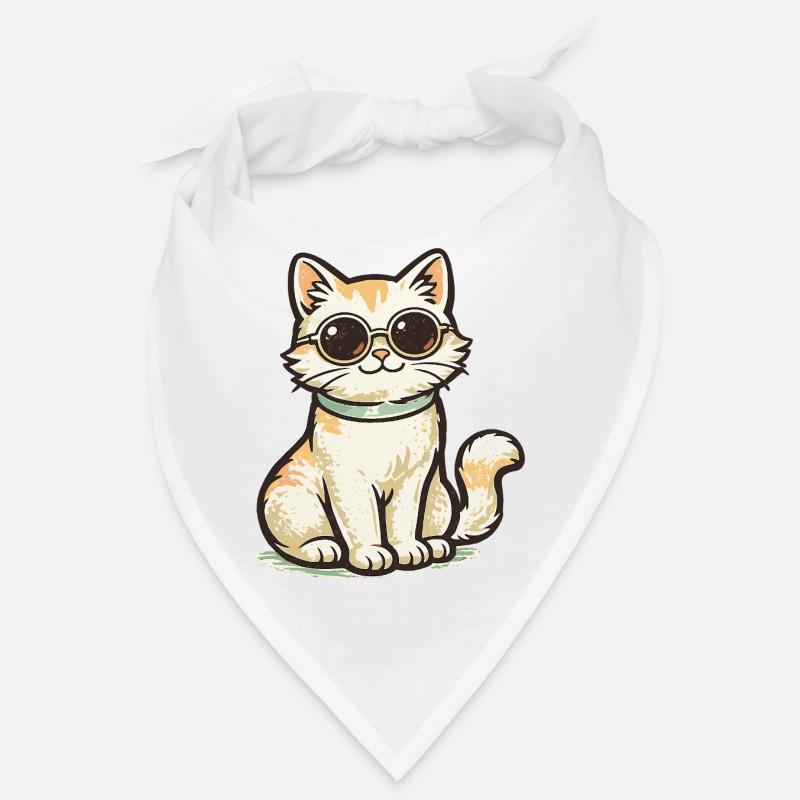 Chaton avec des lunettes de soleil rétro Bandana