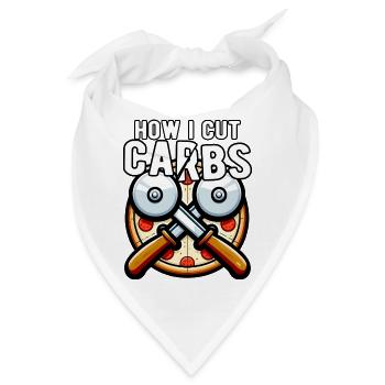 Wie ich Kohlenhydrate reduziert Pizza Lustig - Bandana - Weiß - Vorne