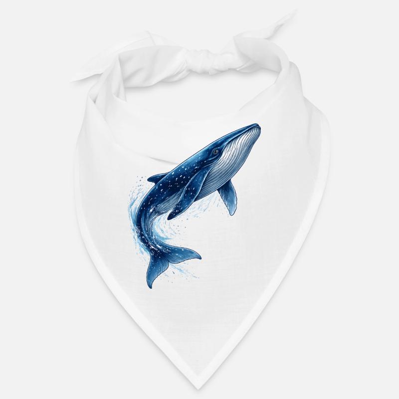 Blauwal Illustration im Sprung  Bandana