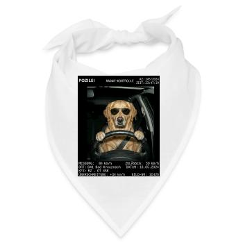 Hund Radar Kontrolle Blitzer - Bandana - Weiß - Vorne
