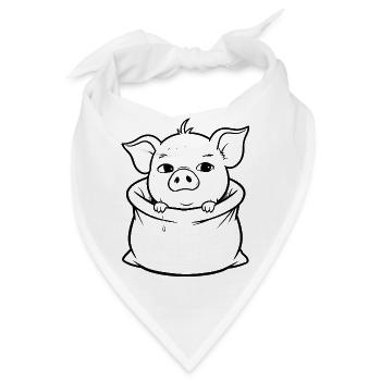 Schweinchen im Sack - Bandana - Weiß - Vorne